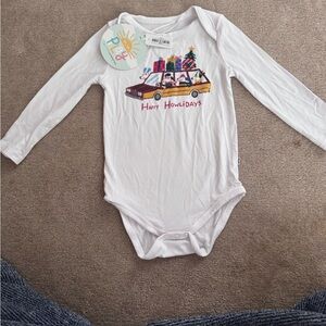 Little Sleepies White Holiday Bodysuit